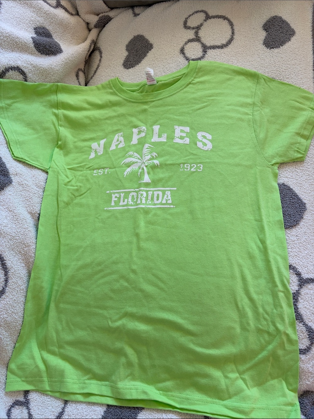 Anvil Lime Green Naples Florida Kids T‑Shirt